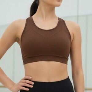 Old Navy Active Sports bra chocolate brown go-dry cool XXL (16) NWOT racerback